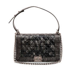 Chanel Faded Studded Medium Boy Bag