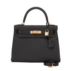 Hermes Black Togo Kelly 28cm Gold Hardware Hermes Black Togo Kelly 28cm Gold Hardware