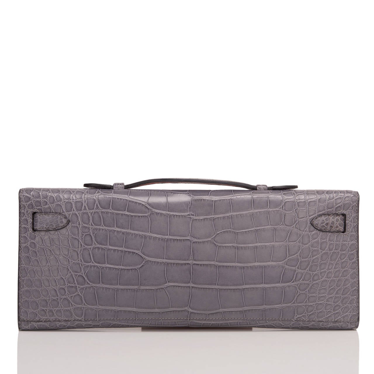 Hermes Gris Paris Matte Alligator Kelly Cut In New Condition In New York, NY