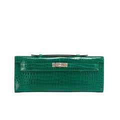 Hermès Kelly 35cm Green Croc PHW