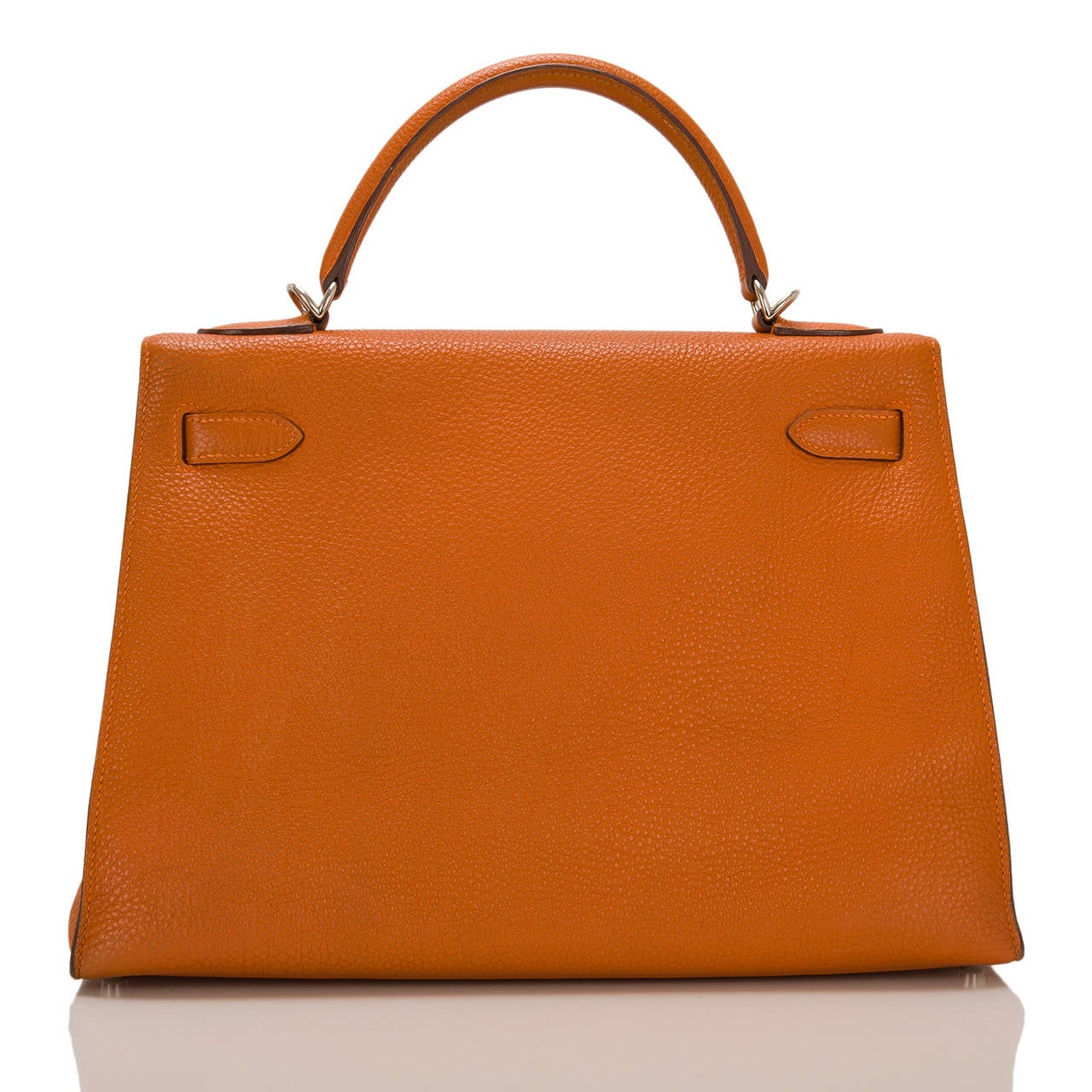 Hermes Vintage Potiron (Pumpkin) Fjord Kelly Sellier 32cm In Excellent Condition In New York, NY