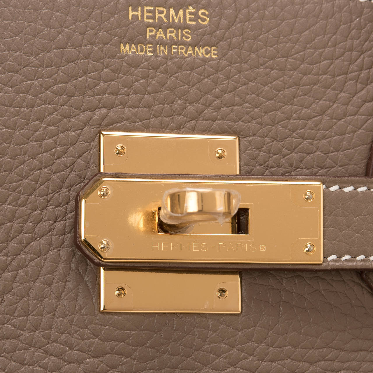 Women's Hermes Etoupe Togo Birkin 35cm Gold Hardware