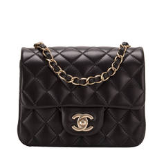 Chanel Black Quilted Lambskin Square Mini Classic Flap Bag