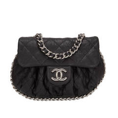 Chanel Navy Aged Lambskin Chain Around Mini Crossbody Messenger Bag