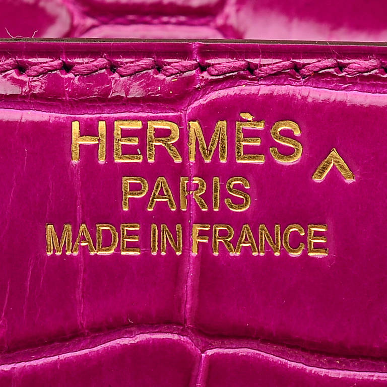 Hermes Rose Scheherazade Porosus Crocodile Birkin 35cm Gold Hardware 5