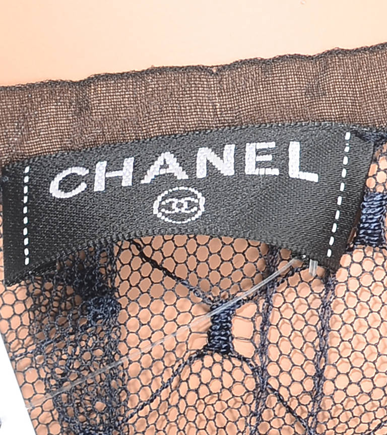 Chanel Black Tulle & Silk Ribbon Top 36 4 For Sale 1