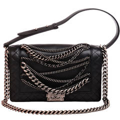 Chanel Black Quilted Enchained Boy Bag
