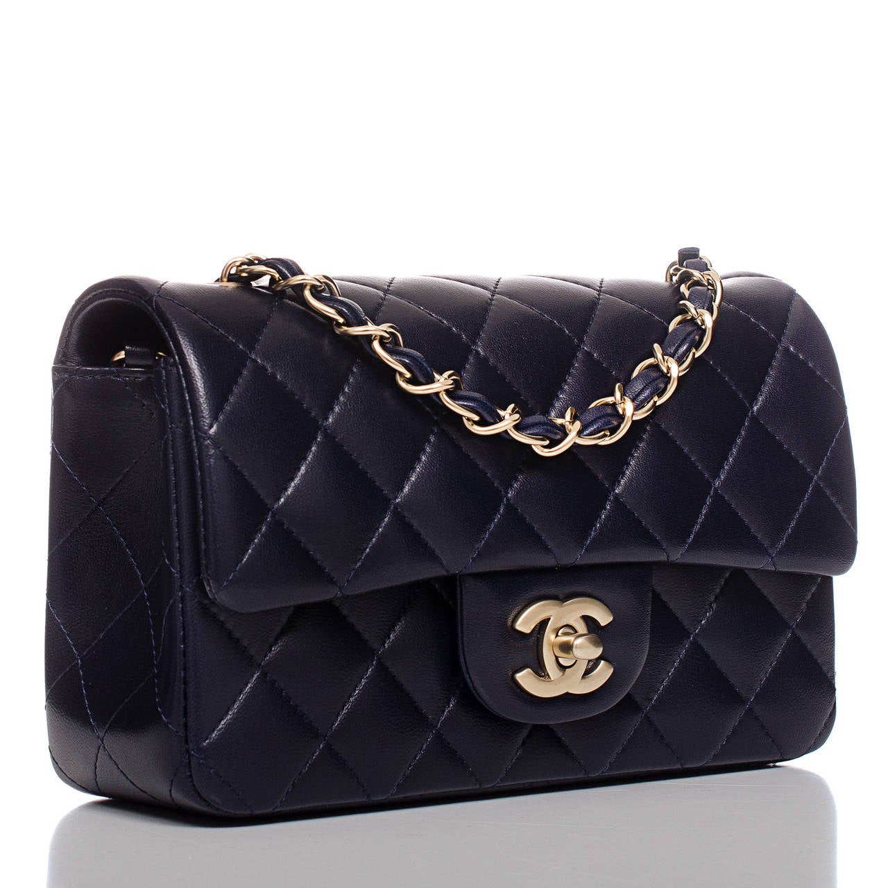 Chanel Navy Quilted Lambskin Small Classic Flap Bag