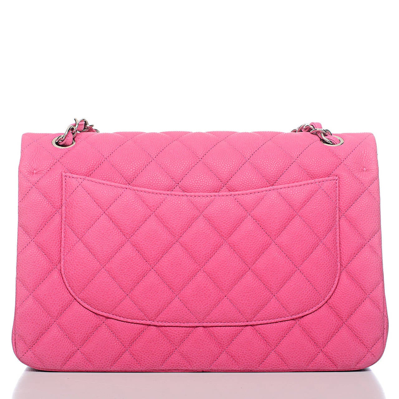 Chanel Hot Pink Matte Iridescent Caviar Jumbo Classic Double Flap Bag ...