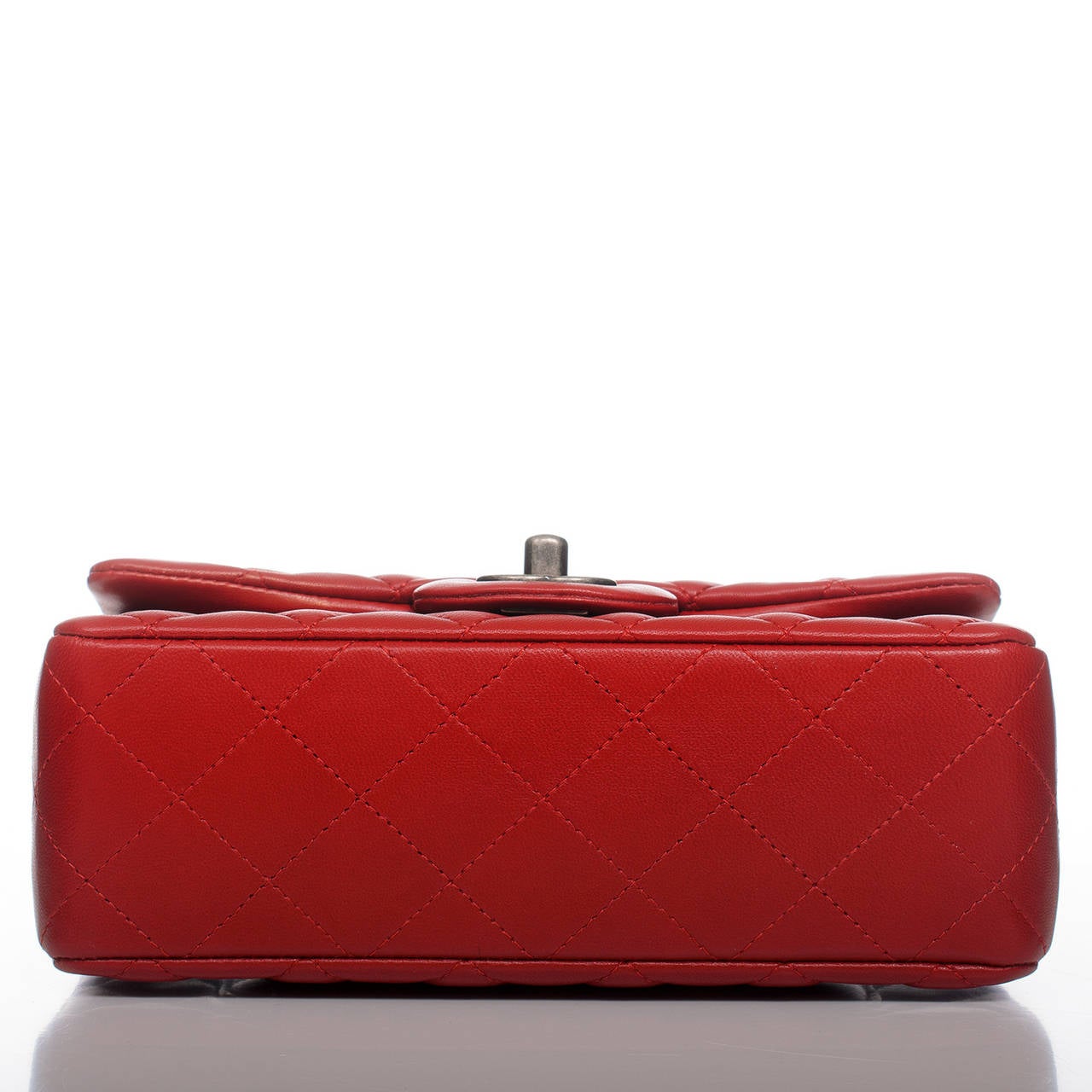 Women's Chanel Red Quilted Lambskin Small Classic 2.55 Flap Bag
