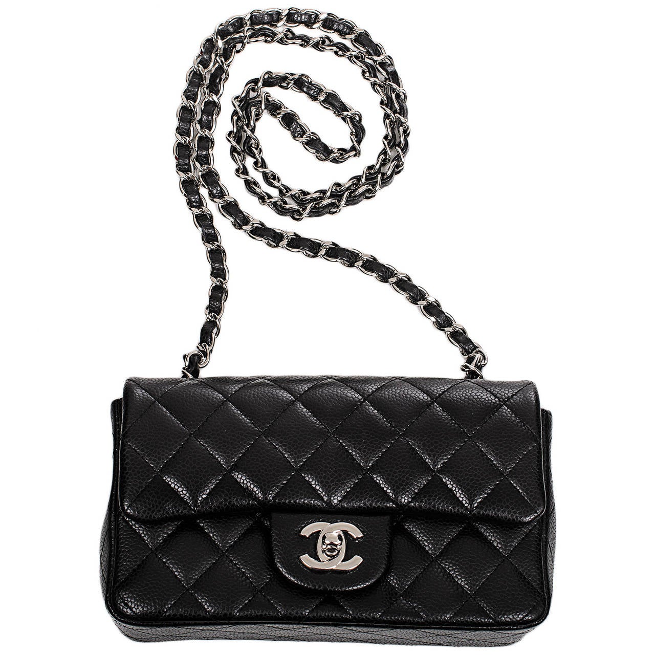 Chanel Black Quilted Caviar Small Classic 2.55 Flap Bag 1