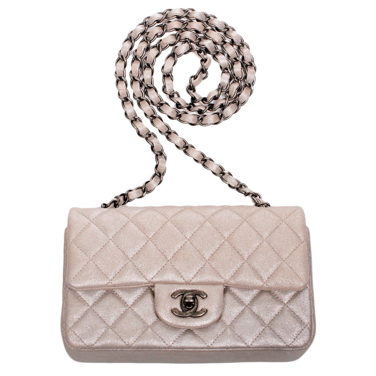 Chanel Champagne Gold Quilted Small Classic Flap Bag In New Condition In New York, NY