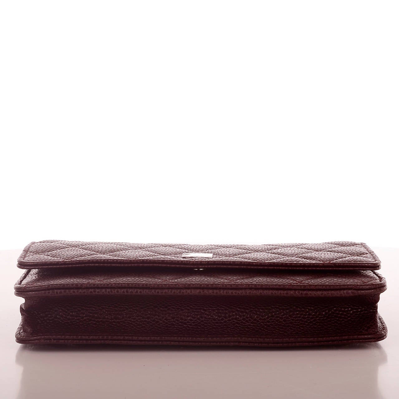 chanel wallet on chain burgundy