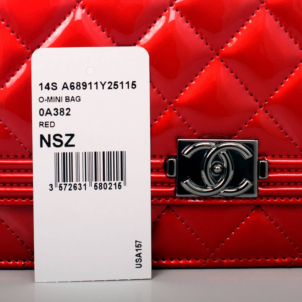 Chanel Red Metallic Patent Boy Wallet On Chain (WOC) 3