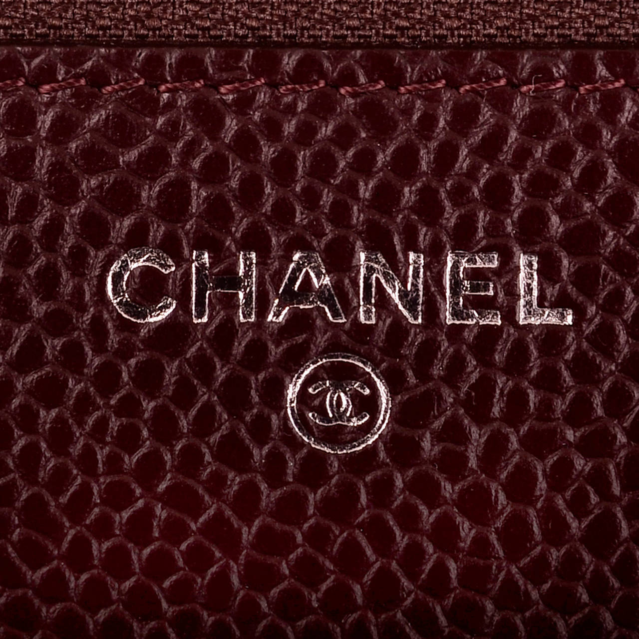 Chanel Burgundy Classic Quilted Caviar Wallet On Chain (WOC)