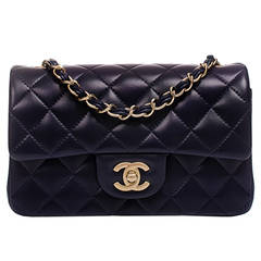 Chanel Navy Quilted Lambskin Small Classic Flap Bag