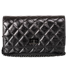 Chanel "So Black" 2.55 Reissue Quilted Calfskin Wallet On Chain (WOC)