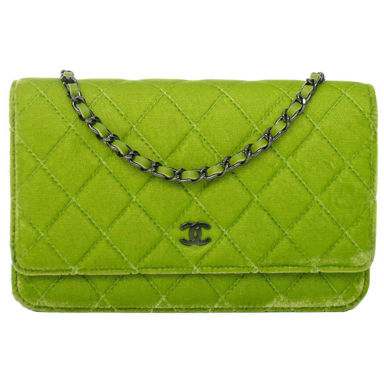 lime green chanel wallet
