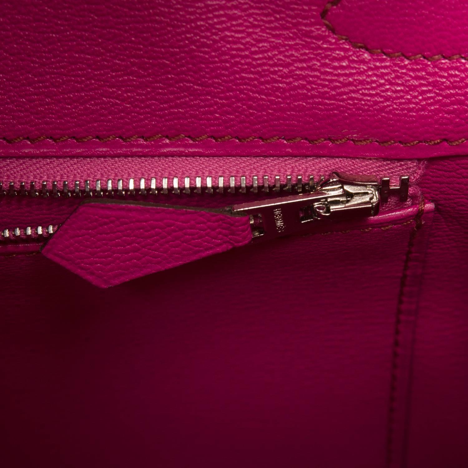 Hermes Fuchsia Shiny Porosus Crocodile Birkin 30cm Palladium ...  