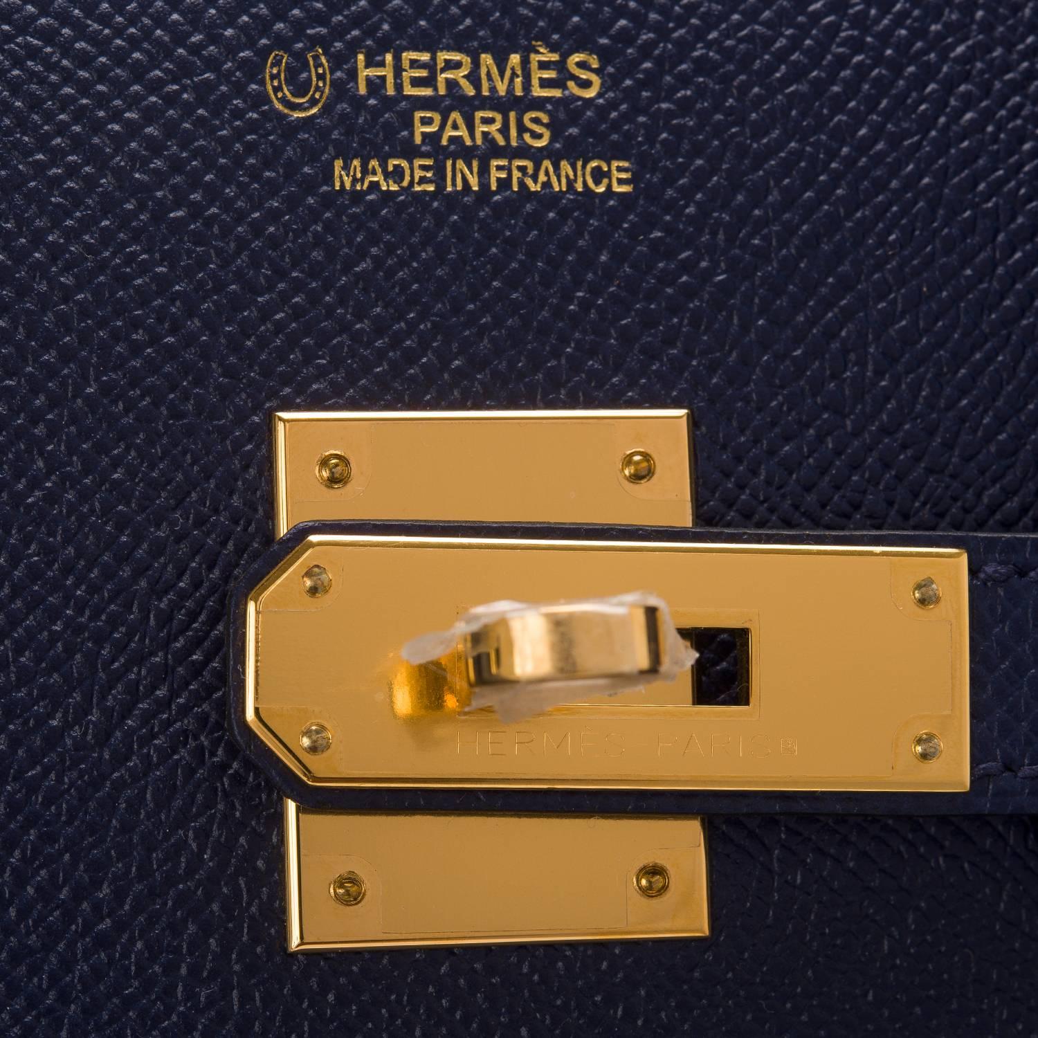SO Horseshoe Stamped Blue Sapphire/Rose Tyrien Epsom Birkin 35cm Gold Hardware 1