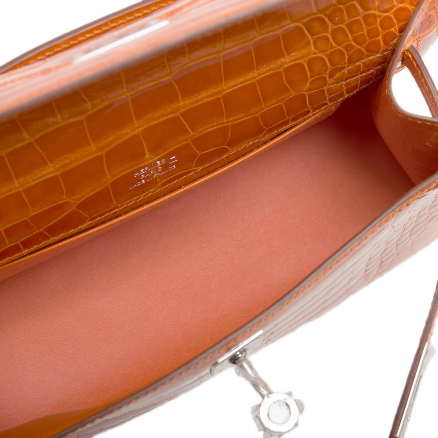 Hermes Capucine Kelly Pochette Swift Palladium Hardware  