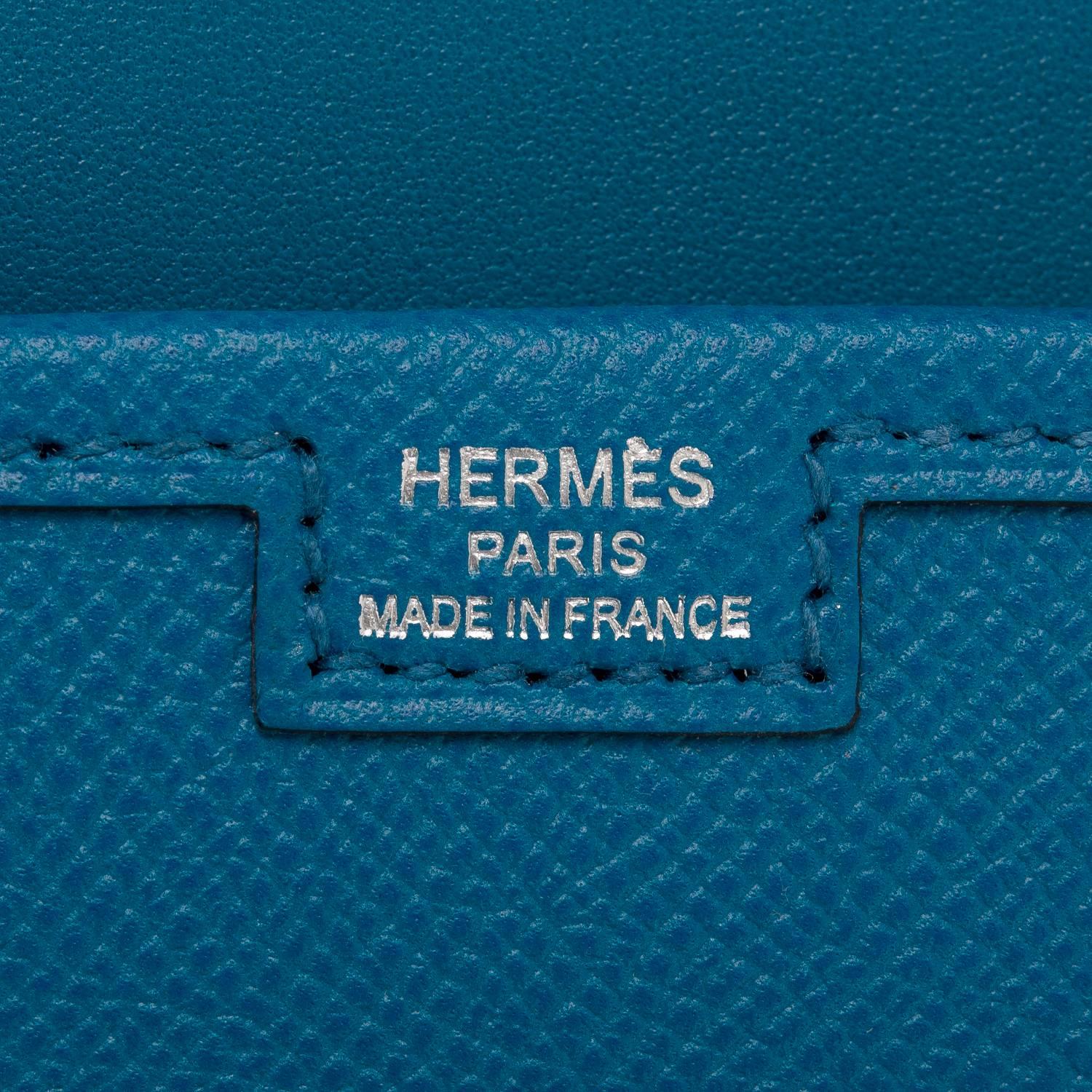 Hermes Blue Izmir Epsom Jige Elan Clutch 29cm 1