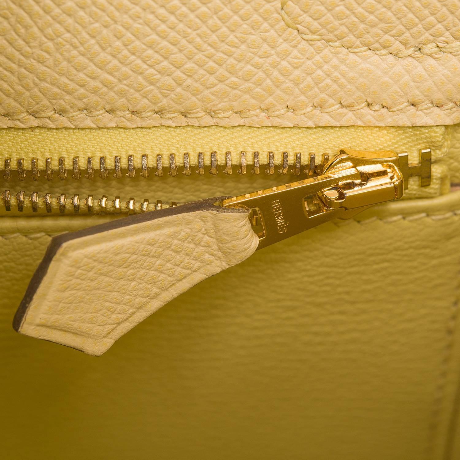 replica hermes bags - hermes 25cm jaune poussin sellier epsom kelly palladium