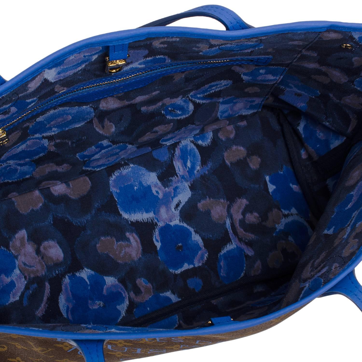 Louis Vuitton Grand Bleu Monogramm Ikat Neverfull MM 1