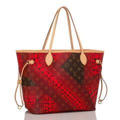 Louis Vuitton Red Monogram Kusama Waves Neverfull MM