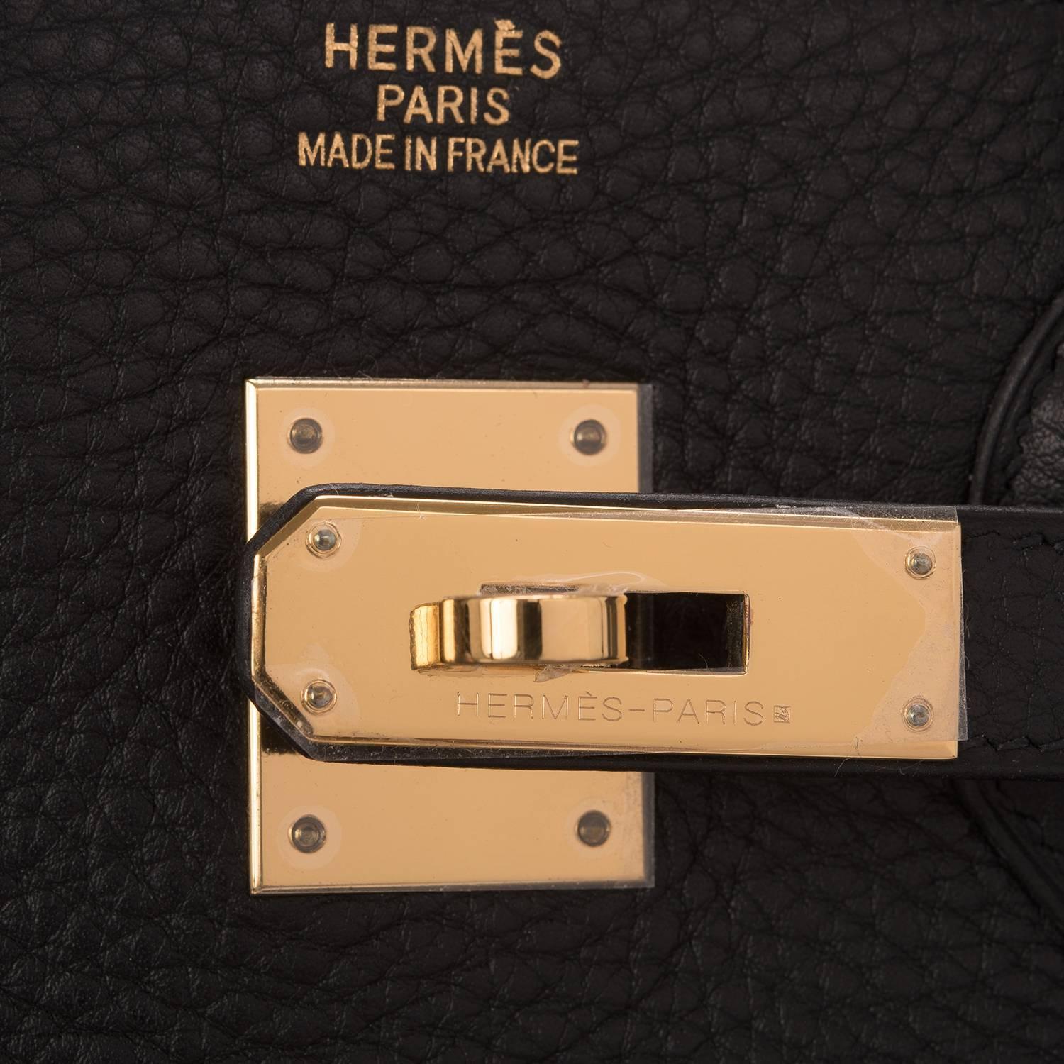 Hermes Black Clemence Birkin 35cm Gold Hardware at 1stdibs  