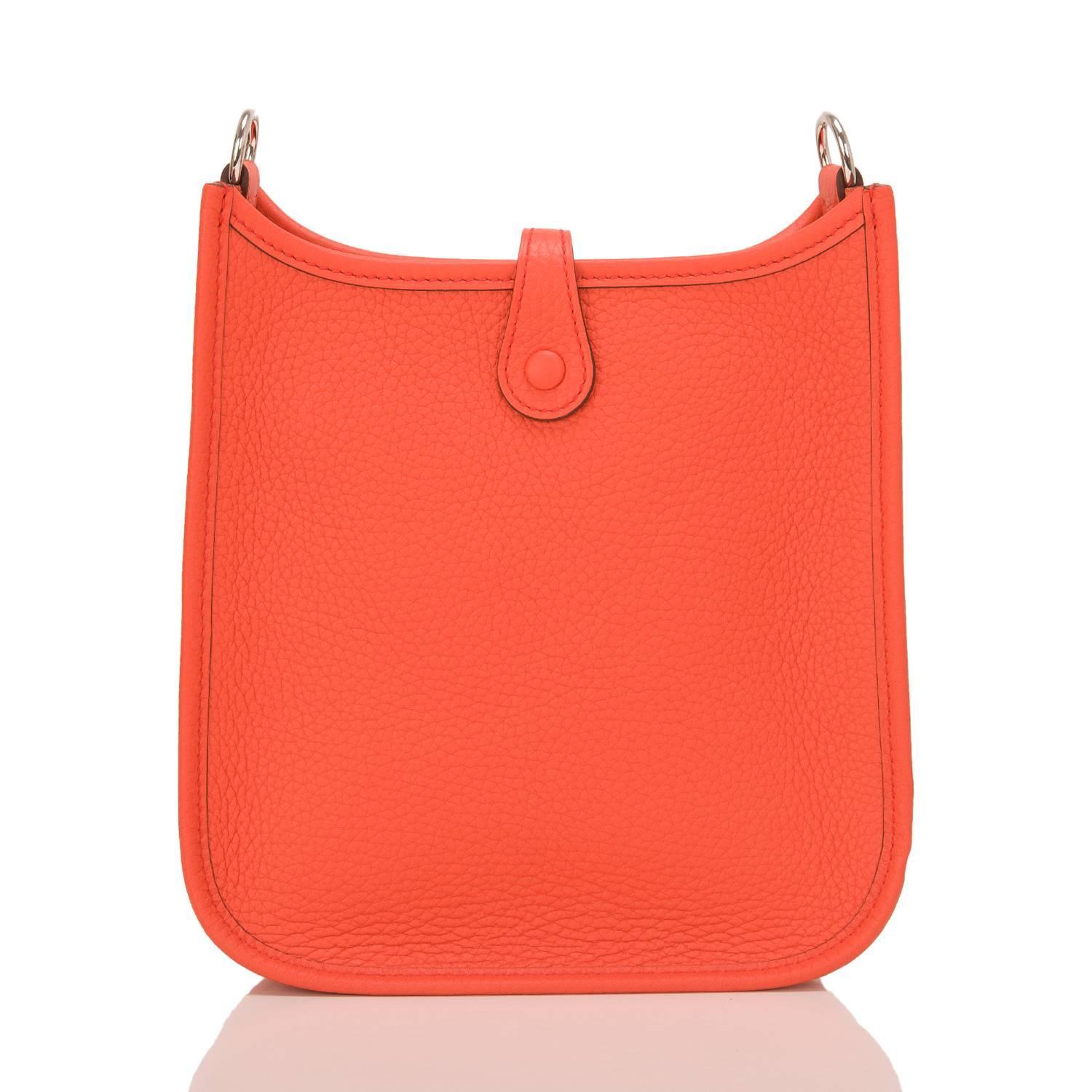 Hermes Orange Poppy Leather Evelyne TPM For Sale at 1stdibs  