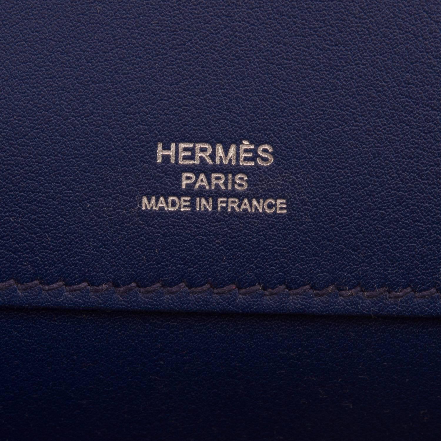 Hermes Blue Sapphire Leather Kelly Cut For Sale 1