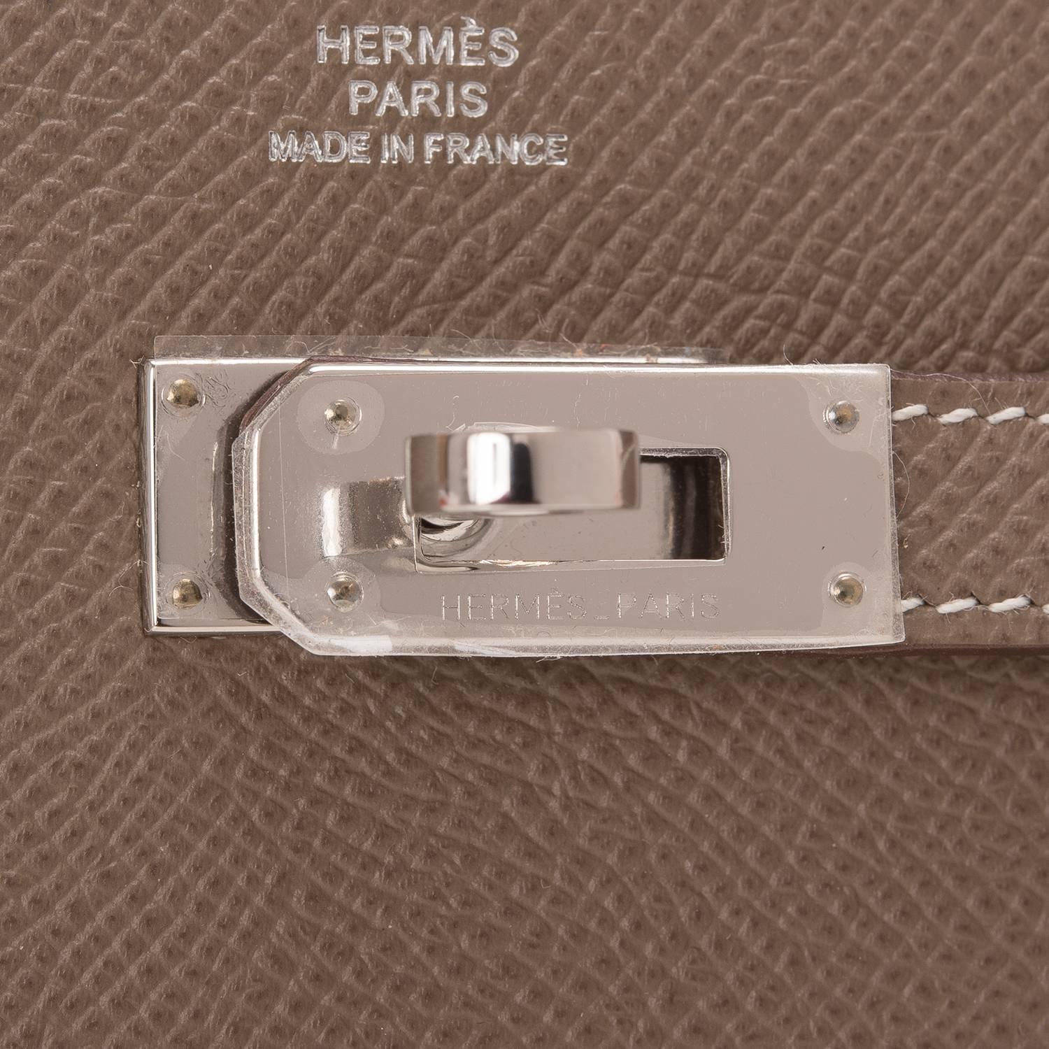 Women's Hermes Etoupe Epsom Kelly Longue Wallet