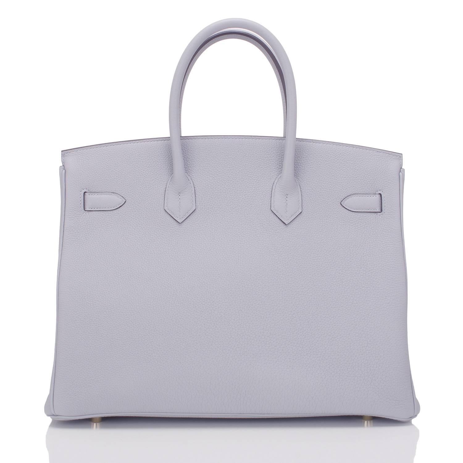 Gray Hermes Blue Glacier Togo Birkin 35cm Gold Hardware