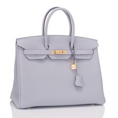 Hermes Blue Glacier Togo Birkin 35cm Gold Hardware