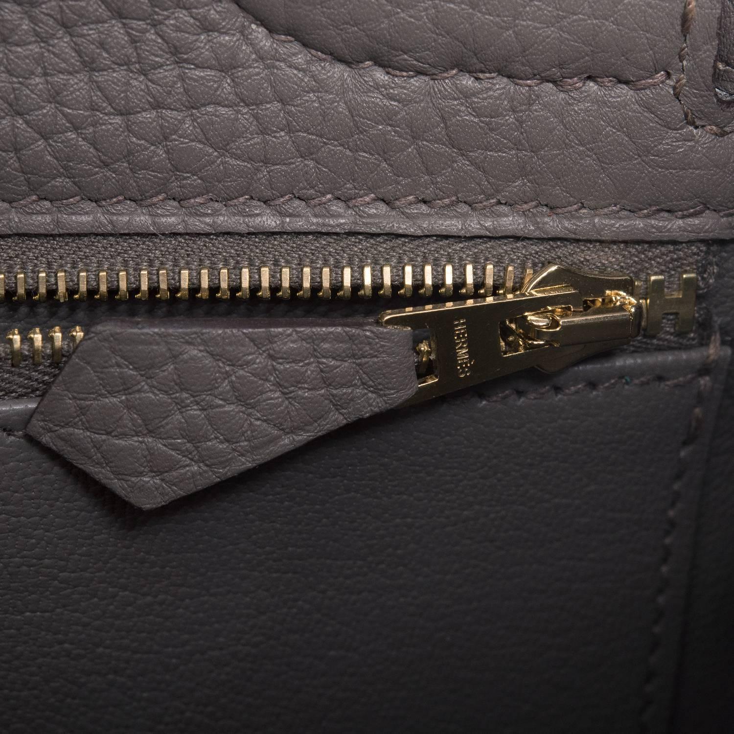 hermes sable clemence leather 35cm birkin bag w/ palladium hardware  