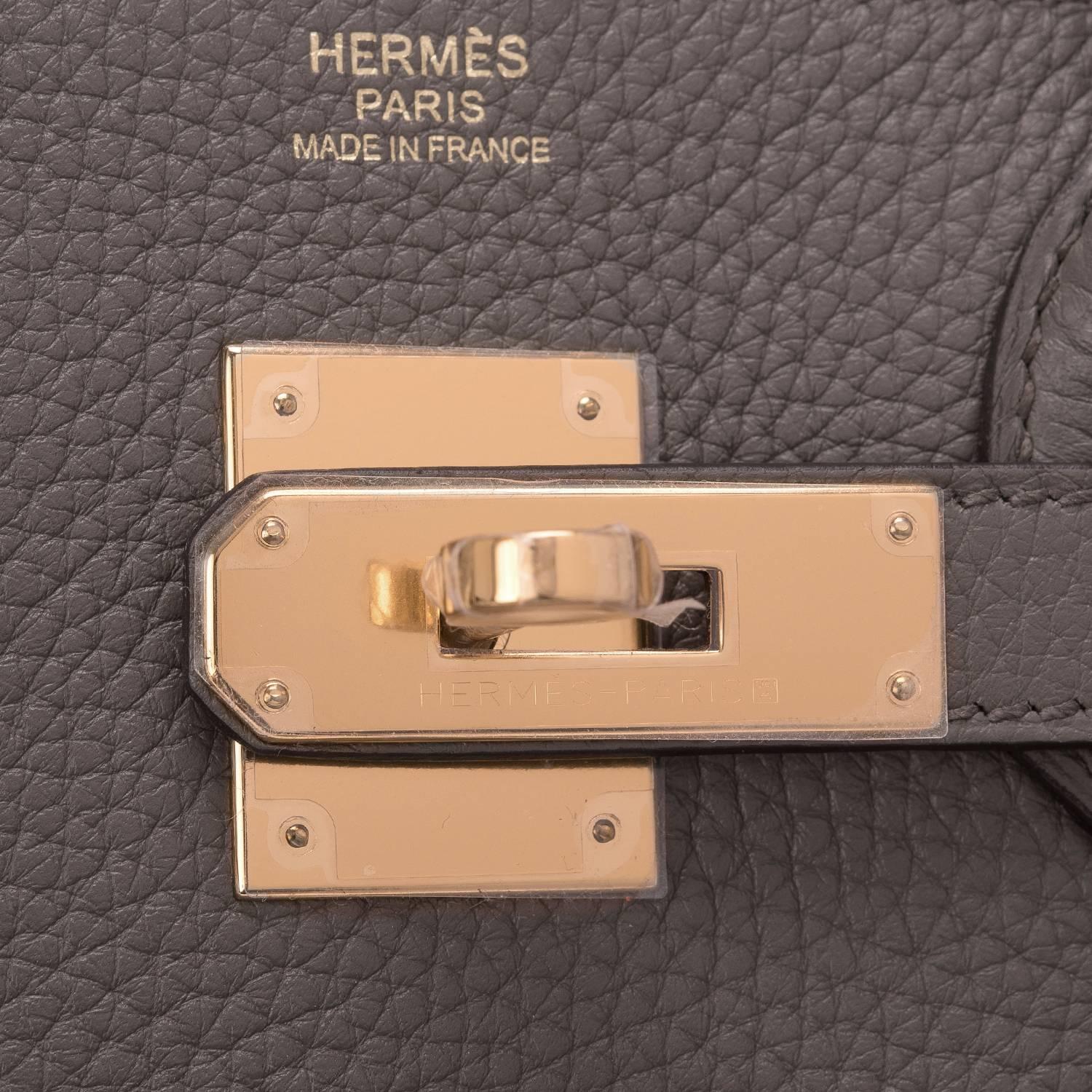 Hermes Etain Clemence Birkin 30cm Gold Hardware 1