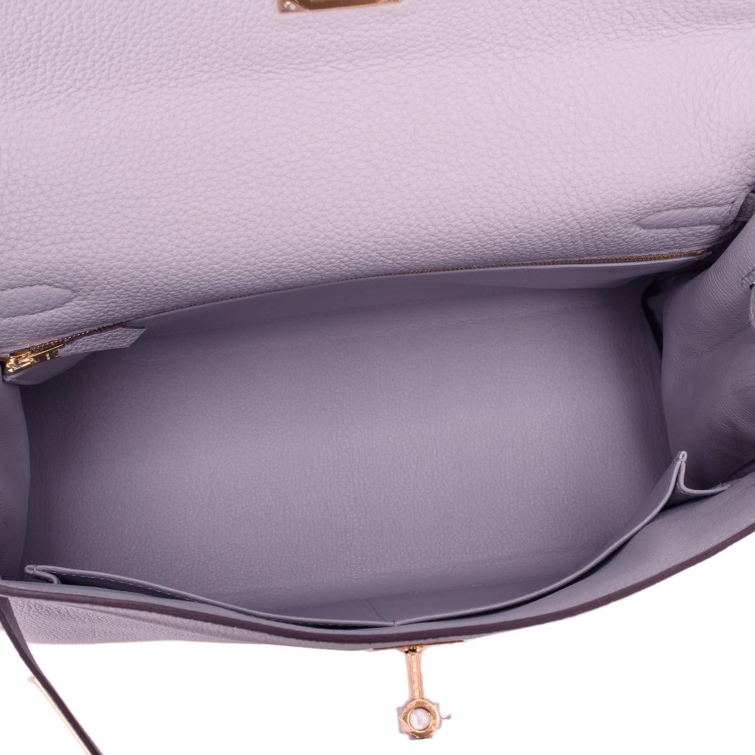 Hermes Blue Glacier Togo Retourne Kelly 32cm Gold Hardware In New Condition In New York, NY