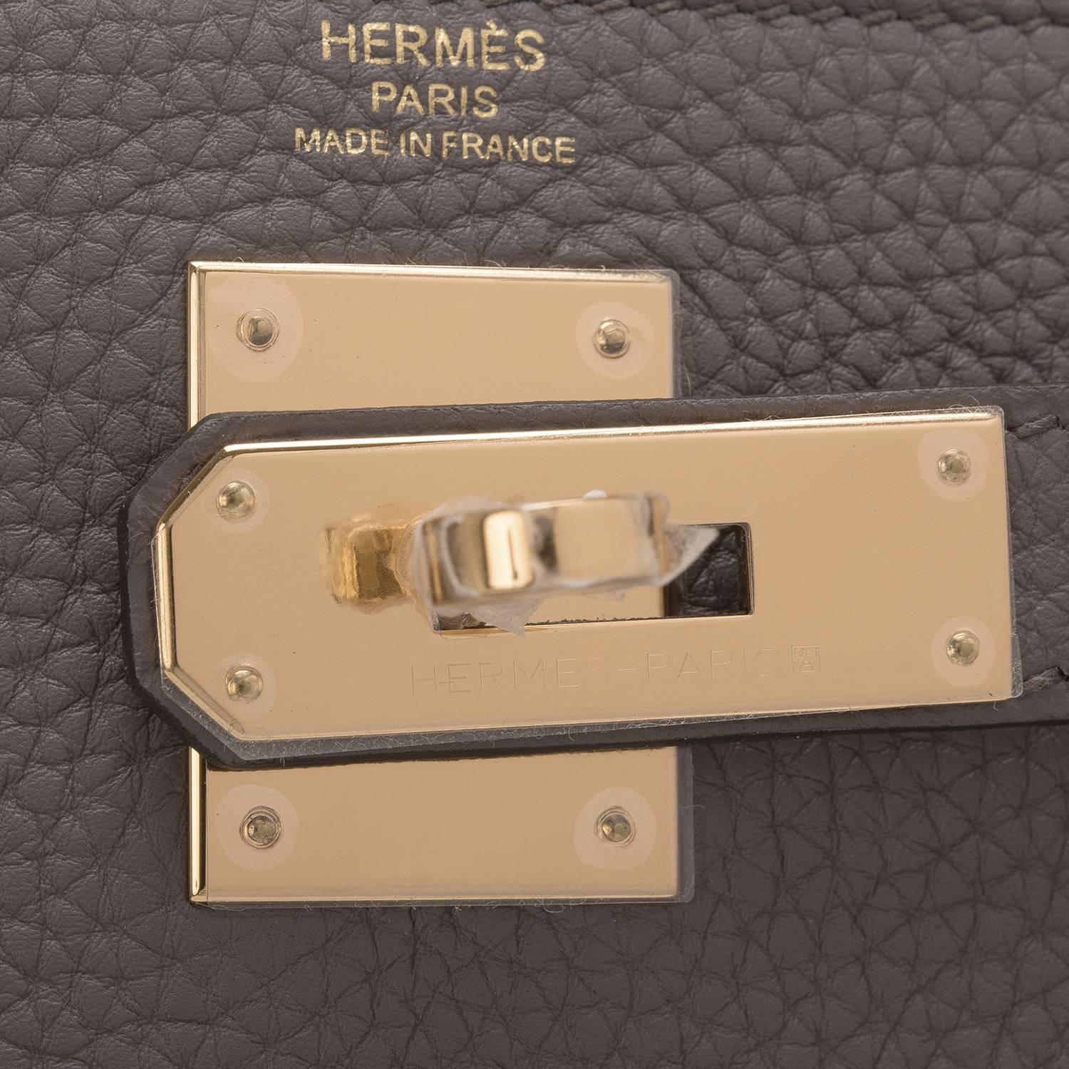 Hermes Etain Togo 28cm Gold Hardware Kelly Bag For Sale 1