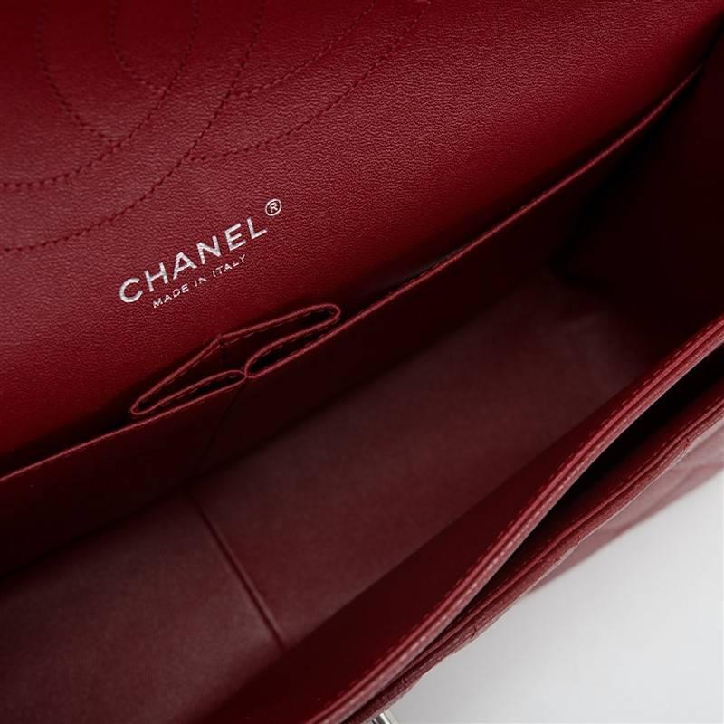 Chanel Dark Red Quilted Caviar Jumbo Classic Double Flap Bag at 1stDibs