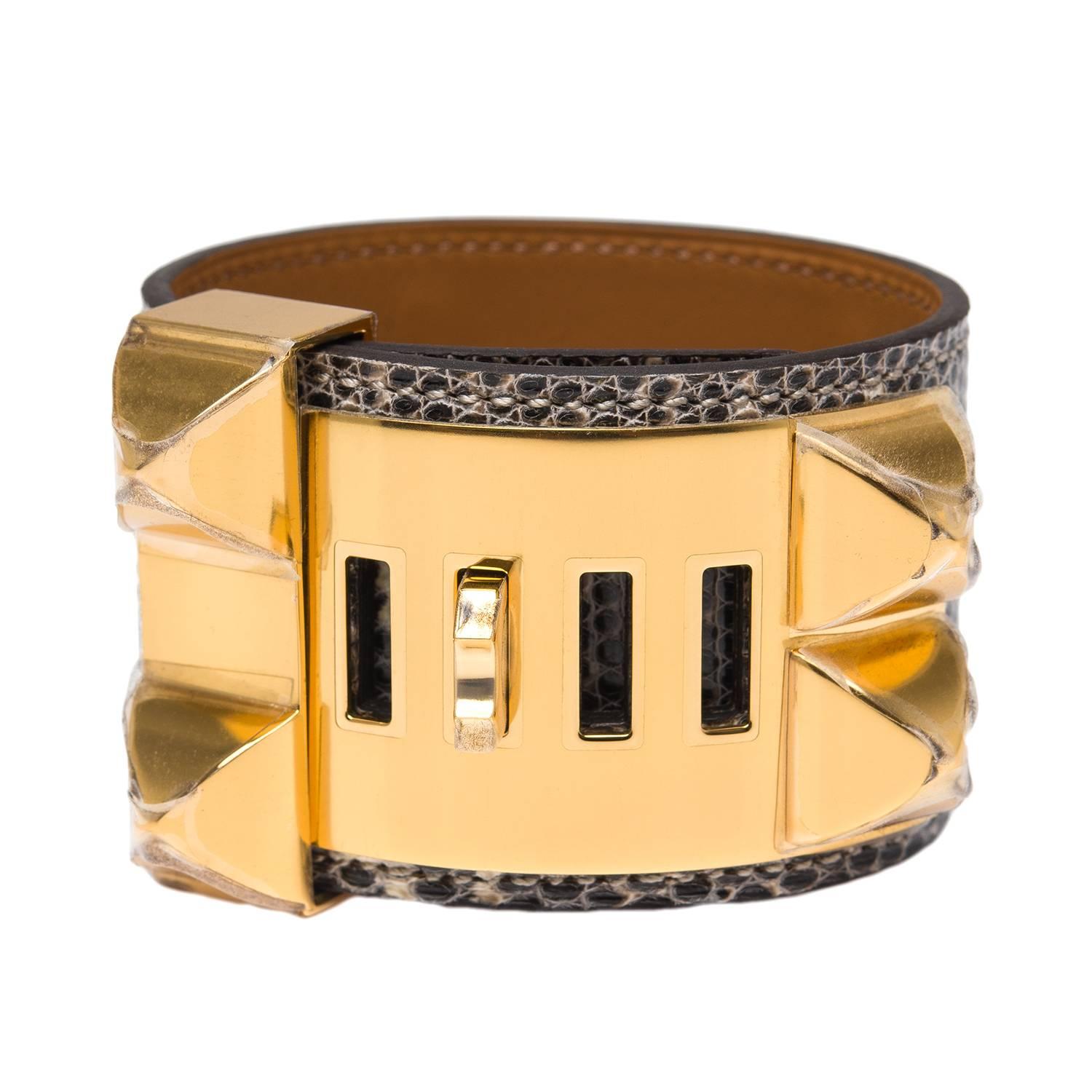 Hermes Ombre Lizard Collier De Chien (CDC) Bracelet Small In New Condition For Sale In New York, NY