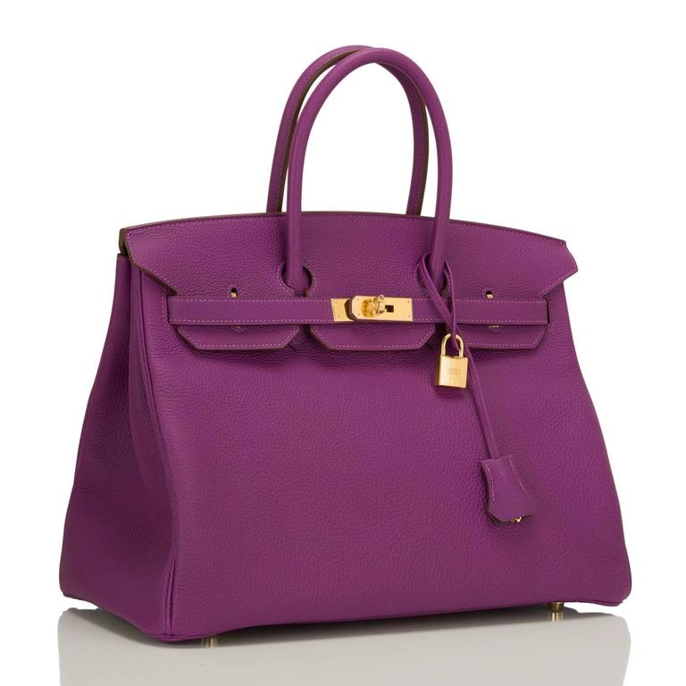 Hermes Horsehoe Stamped Bi-Color Anemone and Etain Togo Birkin 35cm at ...