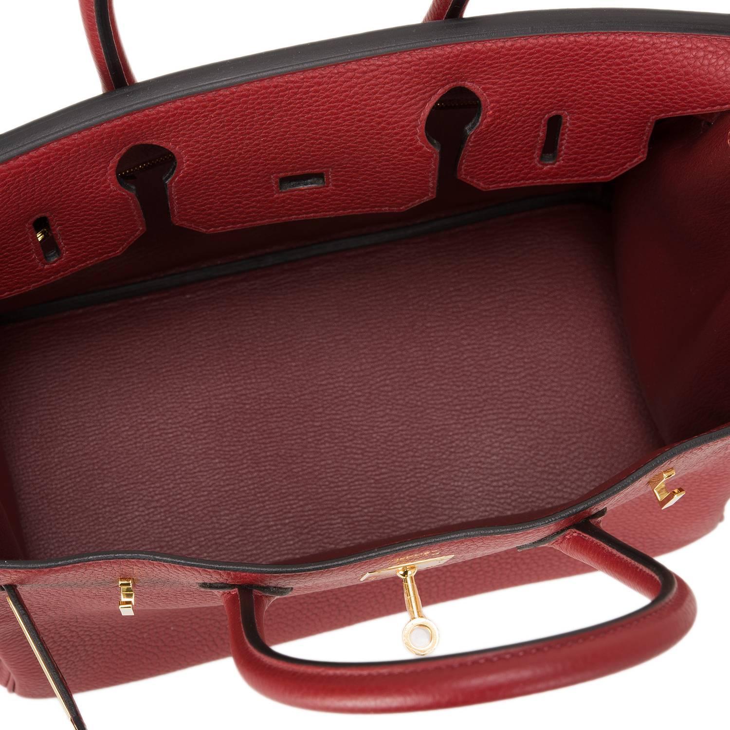 Hermes Rouge H Clemence Birkin 30cm Gold Hardware For Sale at 1stdibs  