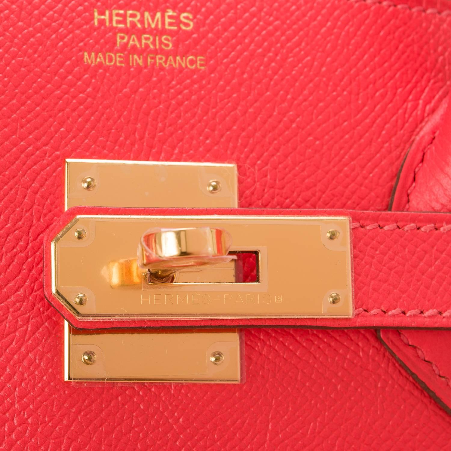 Women's Hermes Rose Jaipur Epsom Birkin 35cm Gold Hardware For Sale