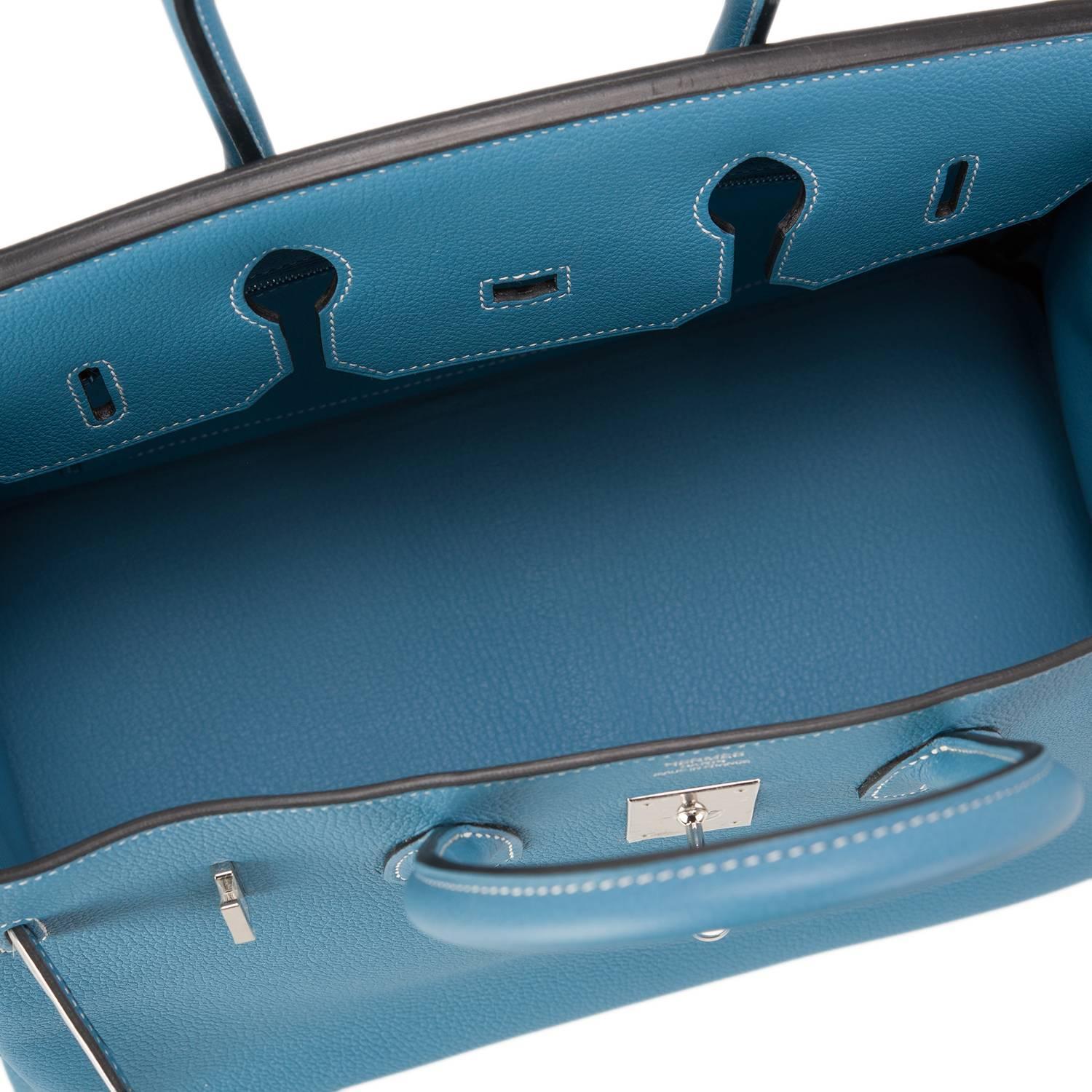 Hermes Blue Jean Togo Birkin 35cm Palladium Hardware at 1stdibs