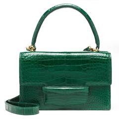 Lorry Newhouse Kelly Green Alligator Double Bag