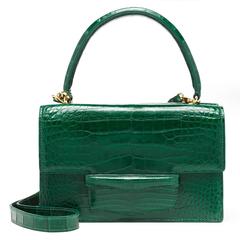 Lorry Newhouse Kelly Green Alligator Double Bag 