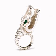 Alligator Ring with Emerald Eye