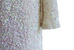 Lorry Newhouse Mid-Length Iridescent White Sequin Dress