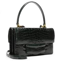 Lorry Newhouse Forest Green Alligator Double Bag 